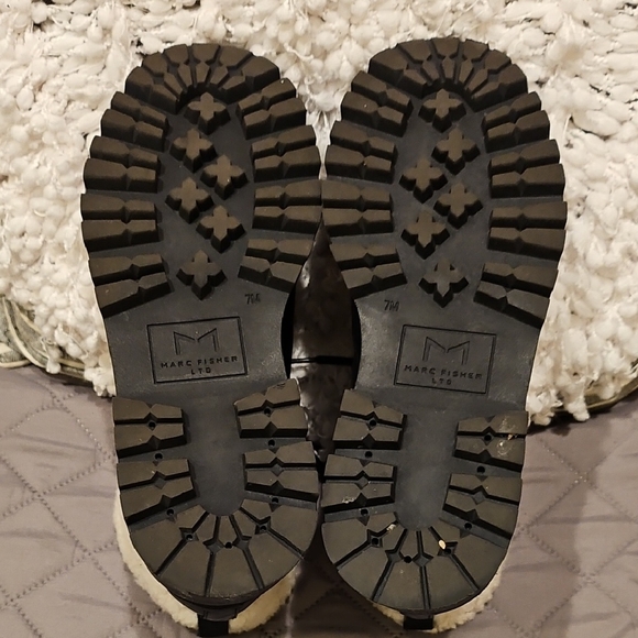 Marc Fisher Black Lace Up Boots with Chunky Sole - Picture 11 of 16